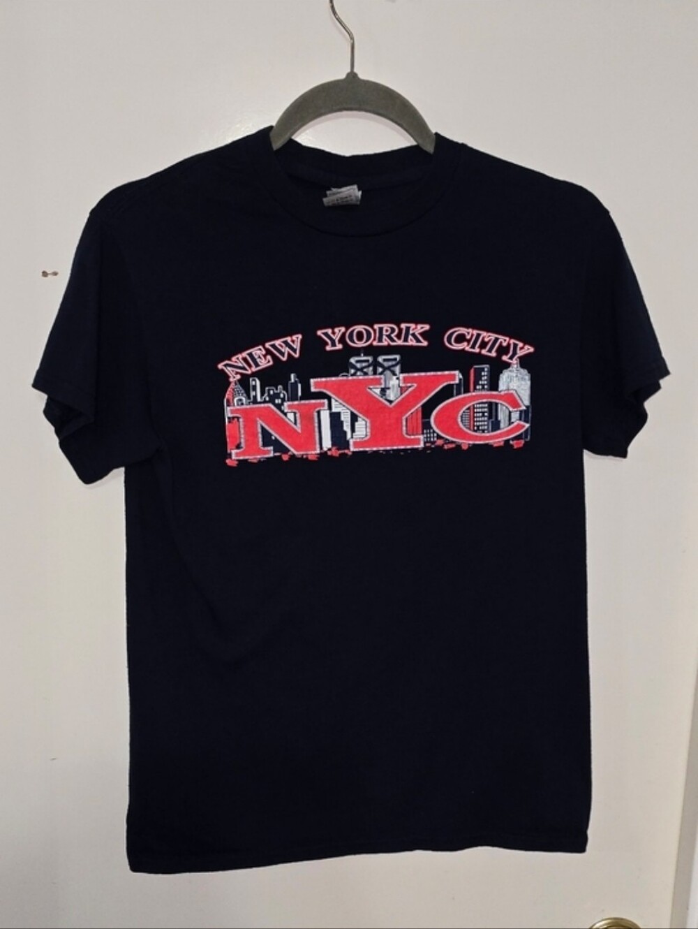 Gildan Black Short-Sleeve Tee with Red NYC Graphic